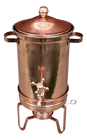 Cafeteira/chaleira Rubya De Cobre Puro Banho Maria 3,5 Litro