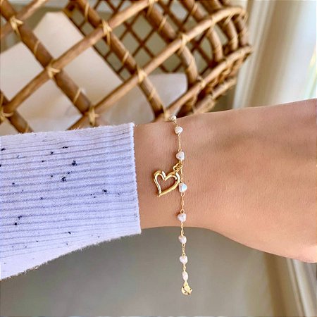 PULSEIRA CORAÇÃO E PÉROLAS