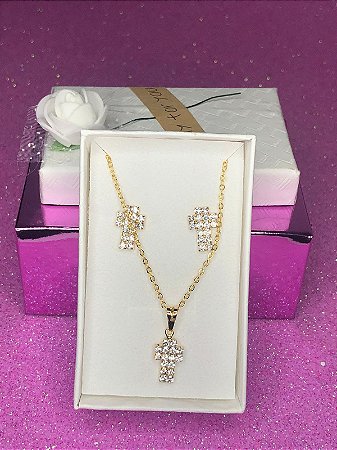 CONJUNTO STRASS CRUZ DUPLA