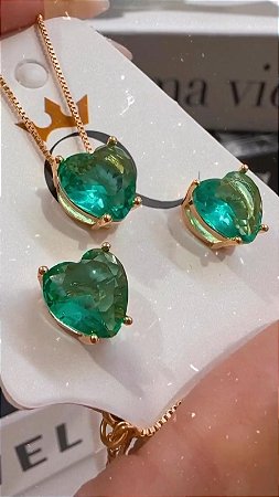 CONJUNTO CORAÇÃO ESMERALDA