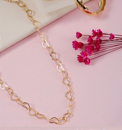 COLAR ELOS CORAÇÃO DOURADO