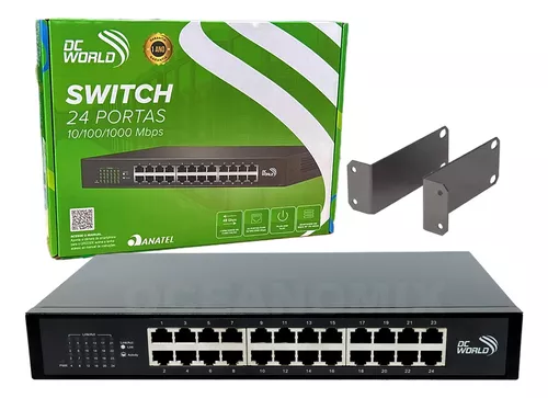 Switch 24 portas  10/100/1000mbps Dc World