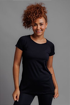 Blusa dry longa reta Preta