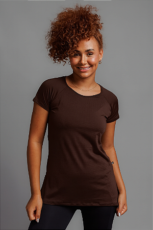 Blusa dry alongada marrom