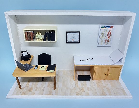 Quadro Cenário Miniatura Consultório Médico