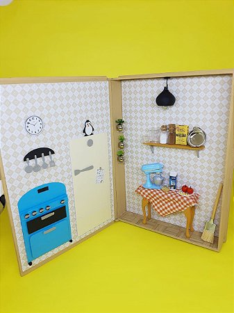 Caixa Livro Cenário Miniatura - Minhas Receitas e Cozinha