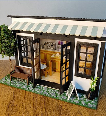 Quadro Cenário Miniatura Cafeteria