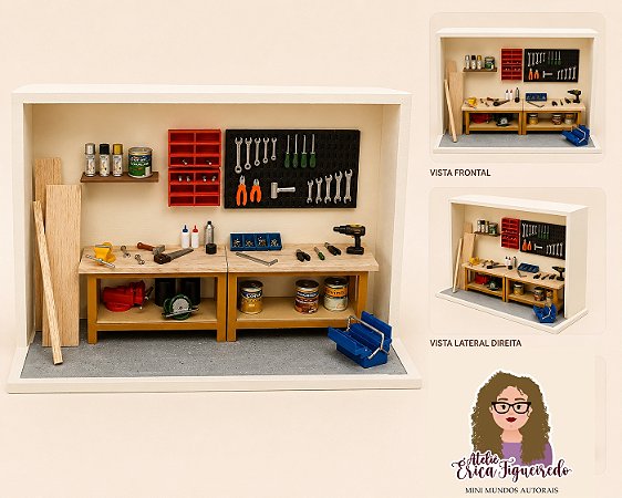 Quadro cenário miniatura marcenaria