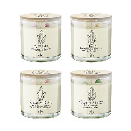 Kit Velas Cristais - 4 Velas de 170g