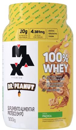 100% Whey Dr. Peanut (900g) - Paçoca - Max Titanium - Aslam Suplementos