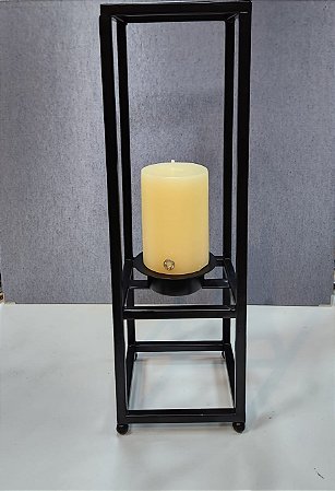 Lanterna em ferro na cor preto fosco Grande (velas não inclusa)