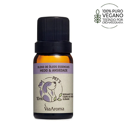 Blend de Óleos Essenciais Pets Medo e Ansiedade Via Aroma - 10ml