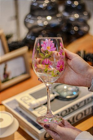 Taça Floral Onze Horas - pintada a mão