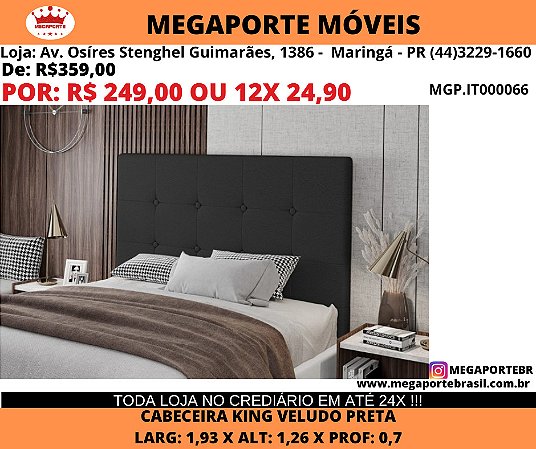 Cabeceira Cama King 1,93 Veludo