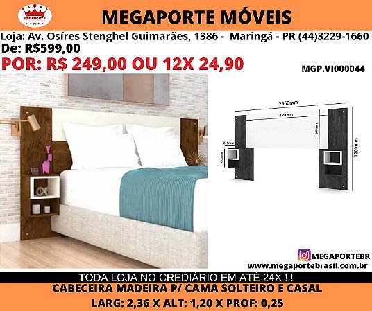 Cabeceira P/ Cama Solteiro, Casal e Queen