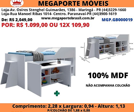Cama Solteiro Multifuncional