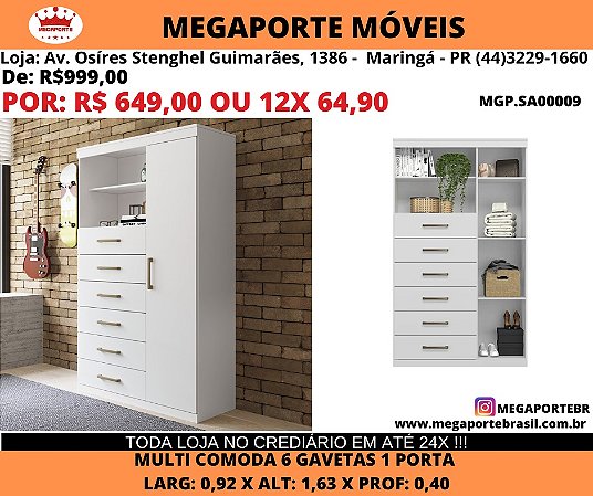 Cômoda 6 Portas 1 gaveta