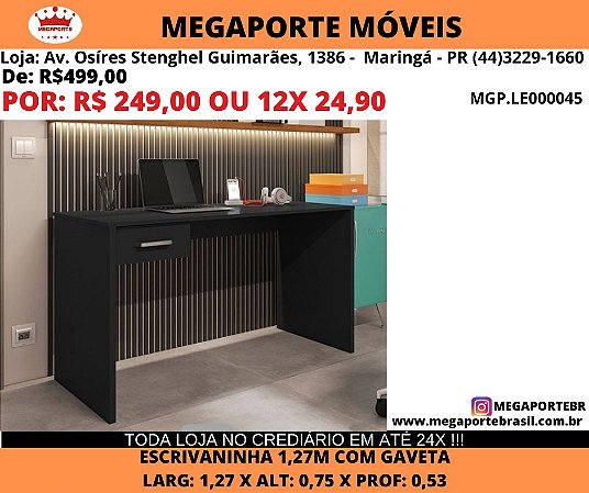 Escrivaninha 1,27M com Gaveta