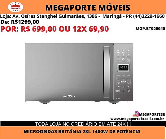 Micro-ondas Britânia Multifunções 28L