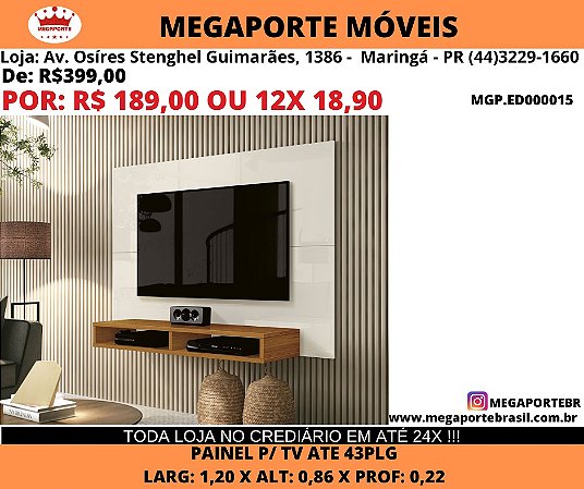 Painel p/Tv ate 43plg