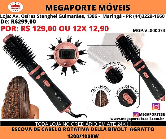 Escova de Cabelo Rotativa Agratto