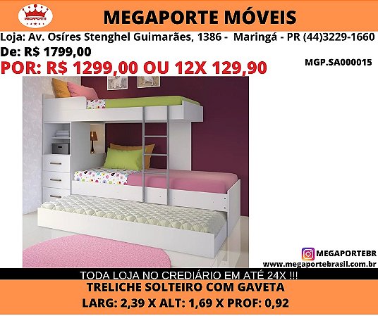 Treliche Plus 03 Gavetas com Escada