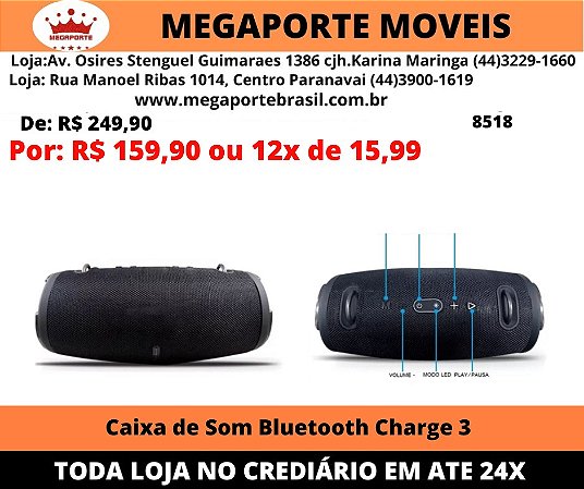 Caixa de Som Bluetooth Charge 3