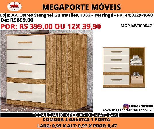 Comoda 4 gavetas 1  Porta