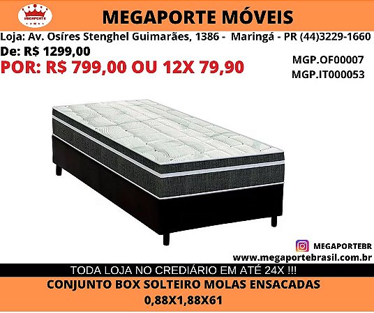 Conjunto Box Solteiro Molas Ensacadas