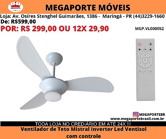 Ventilador de Teto com Controle