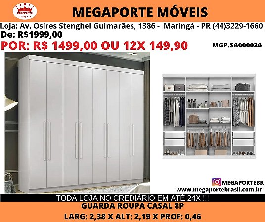 Guarda Roupa 2,38 Casal