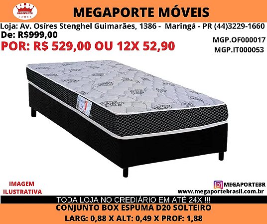 Conjunto Box Solteiro Espuma D20