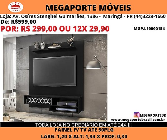 Painel p/ tv 50plg 1,20M