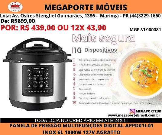 Panela de Pressão Multifunções Digital
