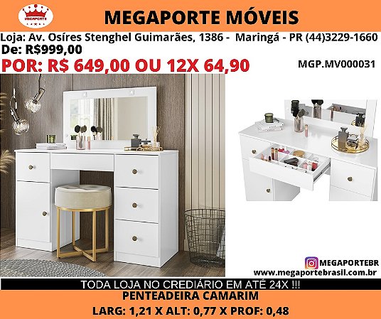 Penteadeira Cararim Branco