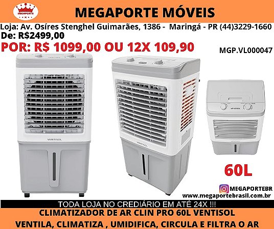 Climatizador Clin 60L Pro 150W 127V Ventisol