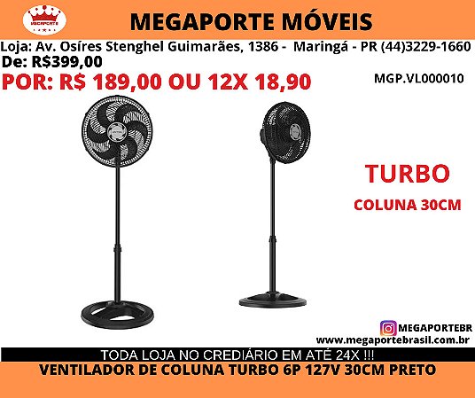 Ventilador de Coluna 30cm Ventisol