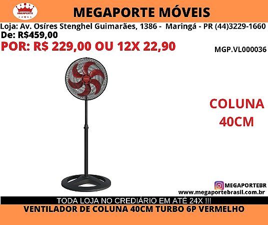 Ventilador de Coluna 40cm Ventisol