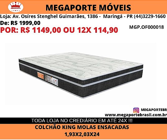 Colchão King Molas Ensacadas