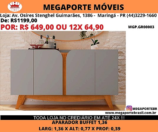 Aparador Buffet 1,36