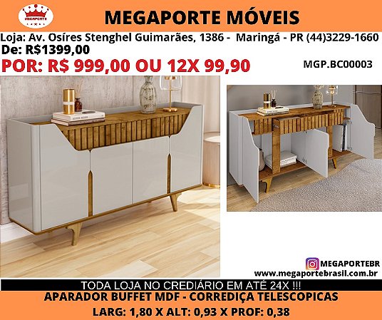 Aparador Buffet 1,80M MDF