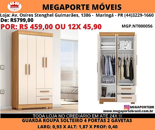 Guarda Roupa Solteiro 0,93M