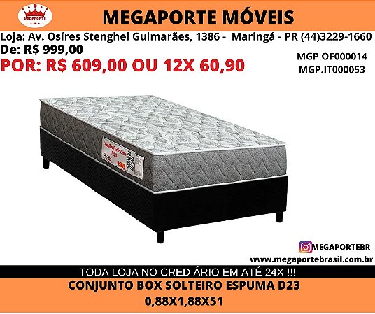 Conjunto Box Espuma D23 Solteiro