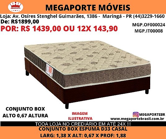Conjunto Box Espuma D33 Casal
