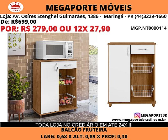 Balcão Fruteira 1 porta 1 gaveta