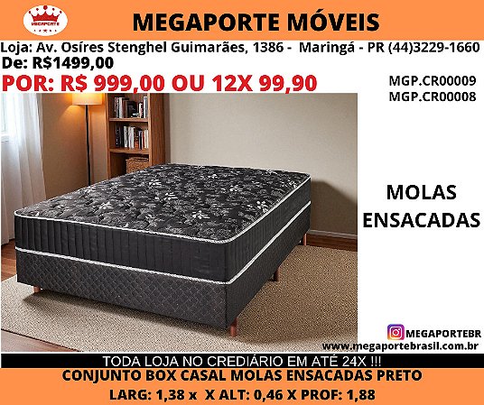 Conjunto Box Casal Molas Ensacadas