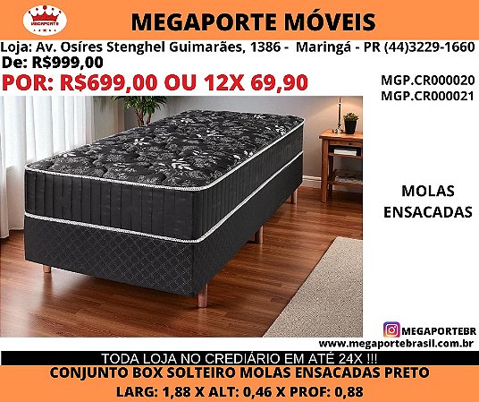 Conjunto Box Solteiro Molas Ensacadas