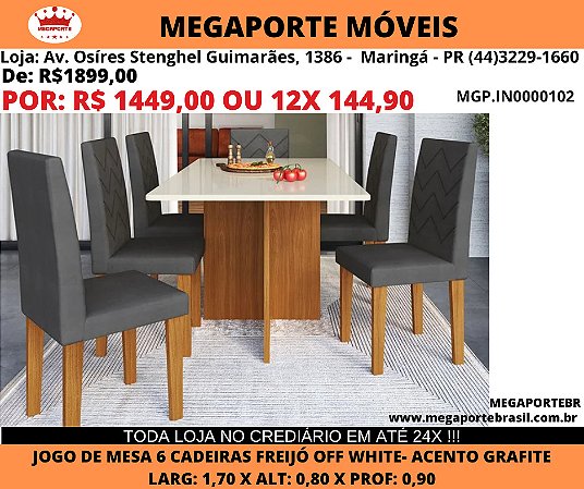 Conjunto de Mesa 6 cadeiras