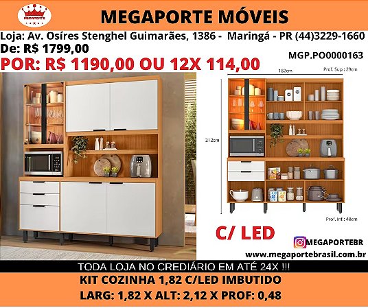 Kit Cozinha 1,82M c/ Led