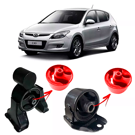 Par Bucha Refil Coxim Frontal + Traseiro Câmbio Hyundai I30 em Pu Poliuretano